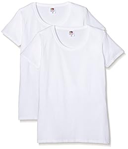 Fruit of the Loom Ladies Original T, T-Shirt Femme, Blanc (White), S
