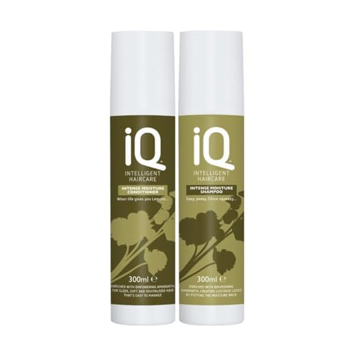 IQ Intelligent Haircare Intense Moisture Shampoo 300ml & Conditioner 300ml Set | Sulphate Free Paraben Free Cruelty Free | Deep Moisture Smooth & Revitalized Hair by TBL PRO