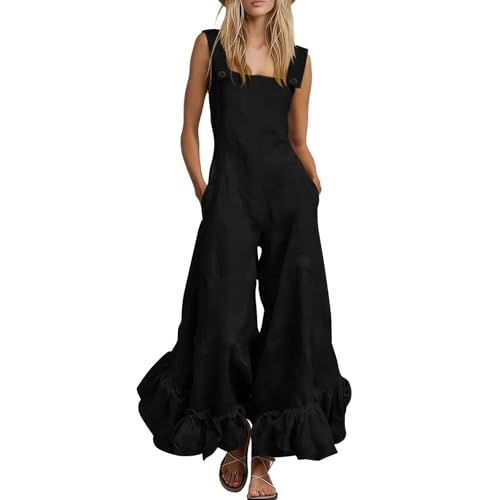 Peto jumpsuit playero y fresco: el mono de pierna ancha sin mangas que soluciona tu look casual