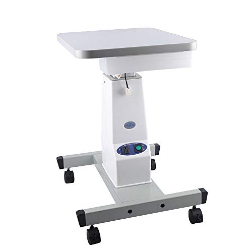 DNYSYSJ Professional Motorized Optical Optometry Table, 110V Electric Ophthalmic Work Table, Adjustable Height (600-820mm), 15kg Load Capacity, Polypropylene & Rubber Handle
