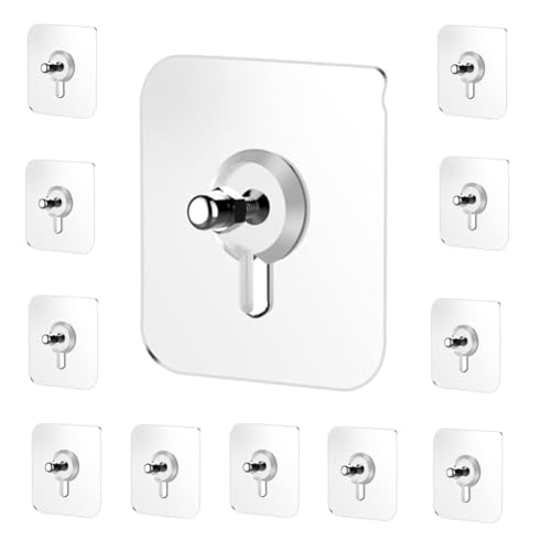 Image of REWOP Adhesive Wall Hooks for Heavy Items Stainless Steel, PVC, ABS Nail Free Seamless Adhesive Non-Trace No Drilling Installation Hanging, Waterproof Screws Wall Hook (Nail Hooks, 20)