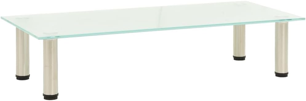 vidaXL TV Stand Home Indoor Bedroom Living Room Entertainment Center HiFi TV Table Stand Shelf Media Unit Furniture Frosted 31.5" Tempered Glass