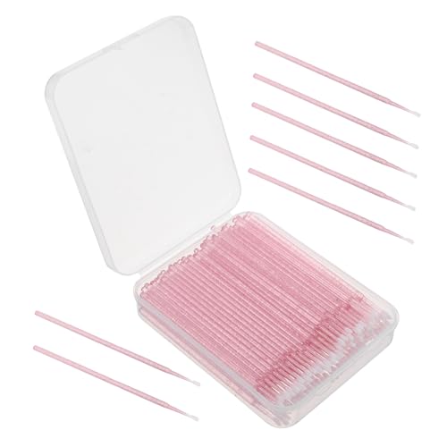 Gogogmee 100pcs Gentle Cotton Tip Nano Swabs Eyelash Extension Makeup Applicator Brush Portable Box Crystal Square Design