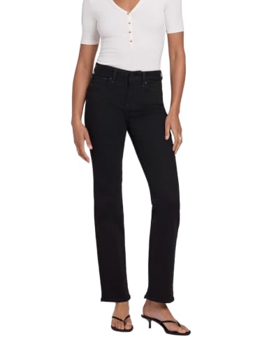 NYDJ Women's Petite Marilyn Straight Leg Jean, Black, 14