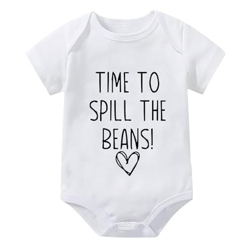 Time To Spill The Beans Bodysuit for Baby Boy Short Sleeve Unisex Newborn Outfit White Girl Onsies0-3 Months