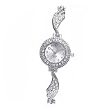 Holibanna Elegante Orologio Quarzo Con Bracciale A Forma Di Ala in Strass Per Donna Elegante Orologio Bangle Color Argento