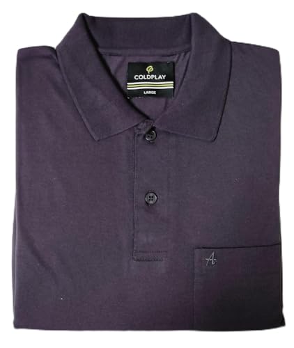 Image of COLDPLAY Men's Cotton Blend Solid Polo T-Shirt | Men's Half Sleeve Polo T-Shirt