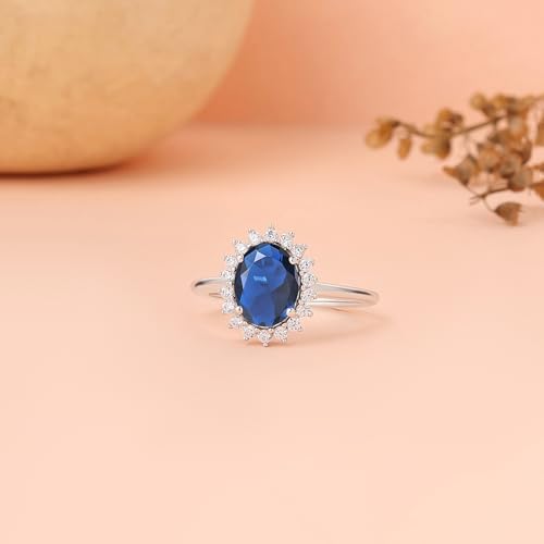 Image of Ornate Jewels 925 Sterling Silver American Diamond Halo Ring for Womens and Girls | With Certificate of Authenticity and 925 Stamp | Life-time Warranty*