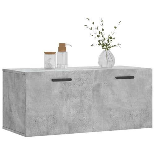 Armoire murale design gris béton meuble suspendu chic 80 cm en bois robuste - 4