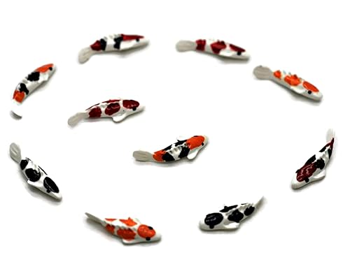 AIICraft 10 Mix Colorful Koi Fish Animal Figurine Garden Display Minimal Decoration