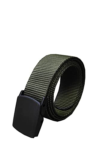 Kemer Dünyası Unisex Anti Alerjik Plastik Tokalı Taktikal Tarz Bez Kemer (HAKİ YEŞİLİ, 115 CM)