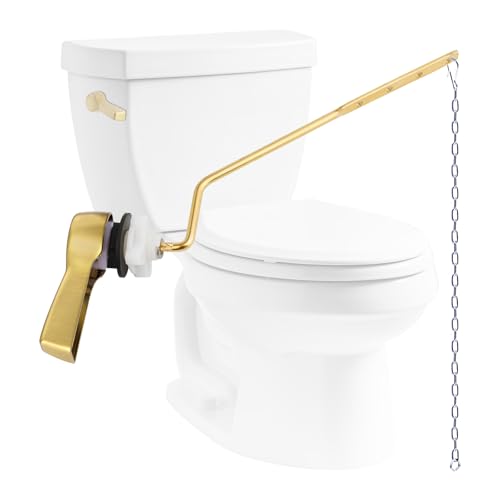 Image of Hibbent Universal Metal Side Mount Toilet Handle Kit, Brushed Gold
