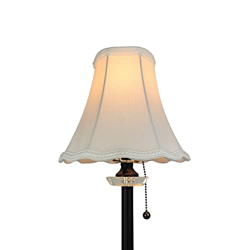 Image of Royal Designs, Inc. Scalloped Bell Designer Lamp Shade, Round Clip Fitter, DSO-83RC-8WH, 4 x 8 x 7.25, White