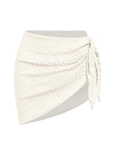 Image of ZAFUL Women's Sarong Coverups Beach Wrap Sheer Bikini Cover Up Mini Skirt | Wraps Swimwear, Cover Ups for Swimwear, Multi-Wear, Texture, Floral