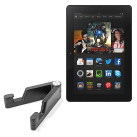 BoxWave Stand and Mount Compatible with Kindle Fire HDX 8.9 (3rd Gen 2013) - Desktop Aluminum SoloStand, Adjustable Hands-Free Portable with Rubber Feet - Jet Black
