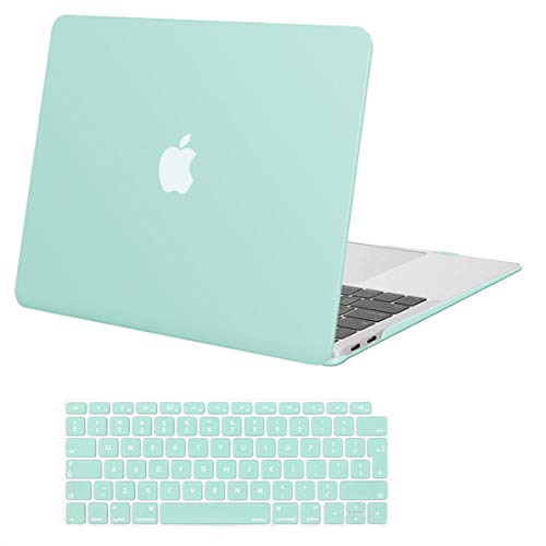 MOSISO Funda Dura Compatible con 2020 2019 2018 MacBook Air 13 Pulgadas A2179 A1932 con Touch ID, Ultra Delgado Carcasa Rígida Protector de Plástico Cubierta & Piel de Teclado, Menta Verde