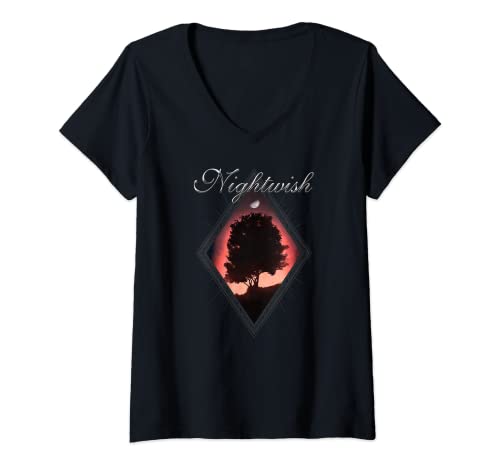 Femme Angels Fall First (couverture d'album + logo Nightwish ) T-Shirt avec Col en V