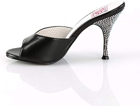 Pin Up Couture Women's MONROE-05 Flared Heel Slide Black 9 Review | Image 2