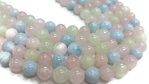 Perles morganite 10mm multicolores naturelle pour bijoux d'amour