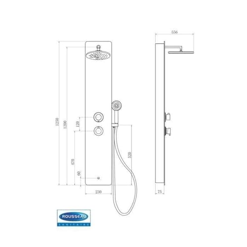 Colonne de douche Edouard Rousseau Eris design gris anthracite durable - 5