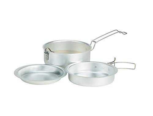 Ferrino 78056HCU.1SIZ Set pentola Chiusura, Padella con Manico Pieghevole e Piatto Fondo, popote Scout V, Alluminio Unisex-Adulto, Multicolore, Taglia Unica