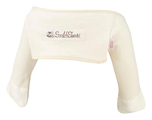 ScratchSleeves | Kratzhandschuhe mit Ärmeln für juckreizgeplagte Babys | Cremefarben/Cappuccino | 3-6m Cover