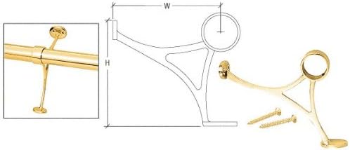 CRL Polished Brass Combination Bracket for 1-1/2" Tubing by CR Laurence