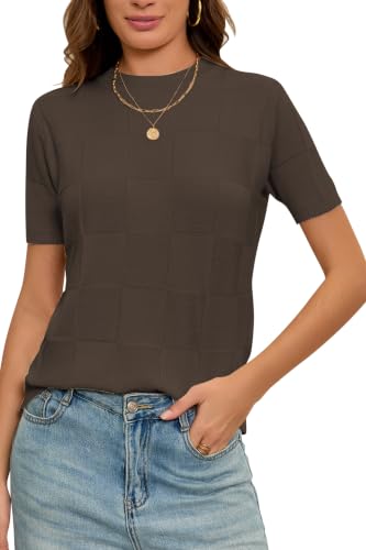 Image of Cakulo Women's Short Sleeve Summer Sweater Knit Tops