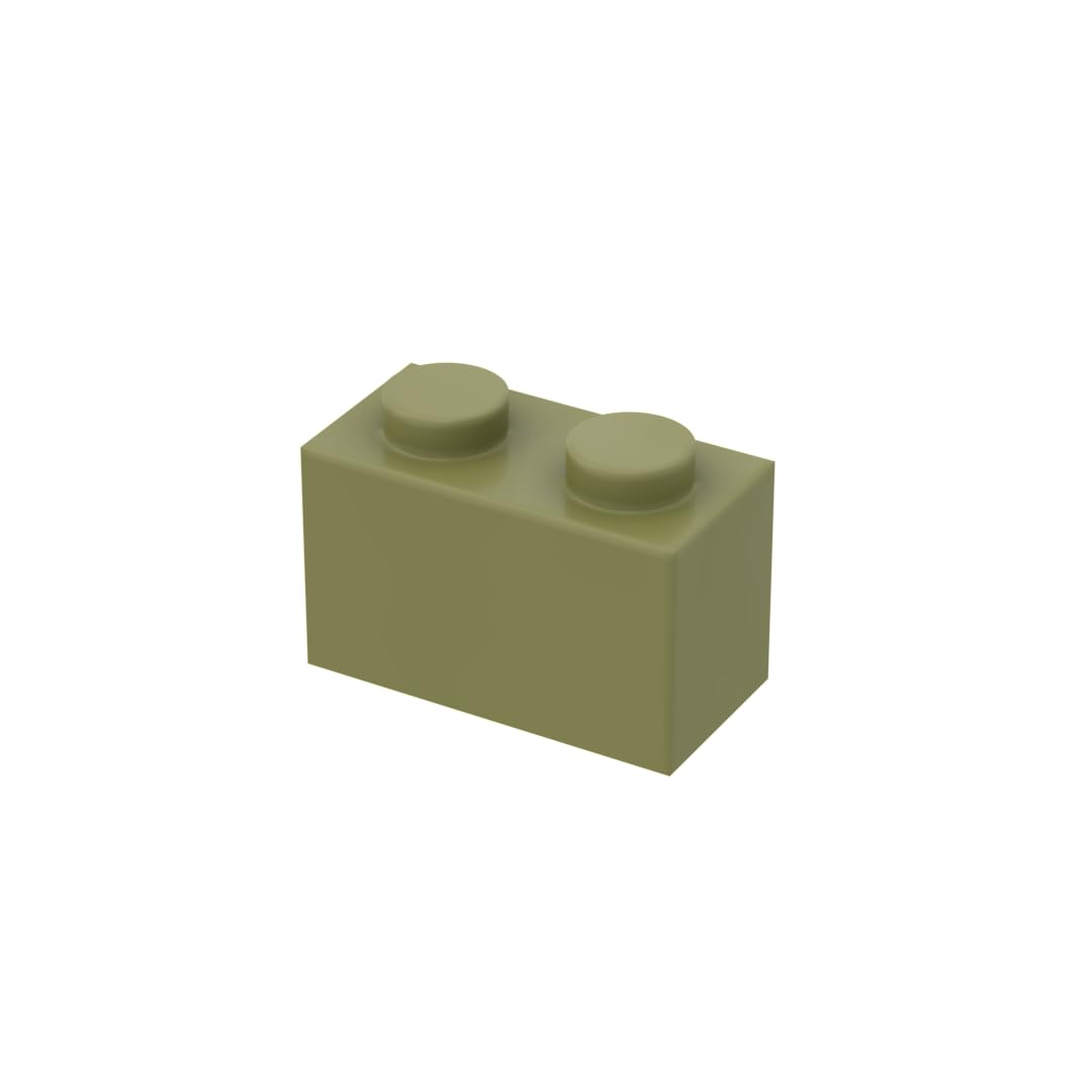 3065 bricks Brick 1x2 Without Bottom Tube 50 Pieces GDS-1545 Compatible with Lego Building Blocks Color:Olive Green 330