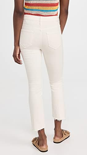 Mother Women's The Insider Crop Step Fray Jeans, Cream Puffs, Off