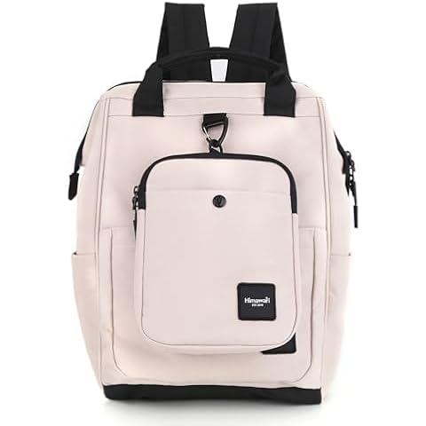 himawari 14.9 inch Women's Laptop Backpack, Large Capacity College Schoolbag, Waterproof Travel Bag for Men & Women-0403-05#Pink Cover