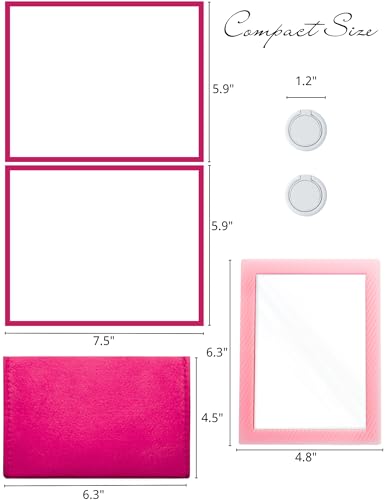 Image of Magnetic Locker Accessories Kit - 5pcs With Mirror, Dry Erase Board, Pen Holder, Magnets for School, Refrigerator, Office Cabinet (Pink)