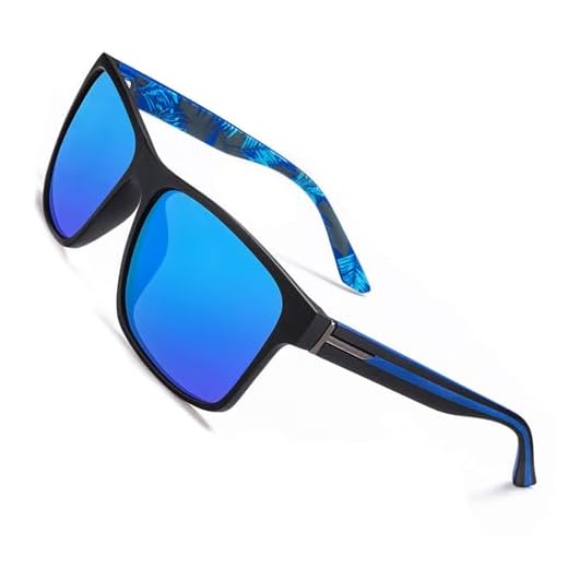 Polarized Sunglasses for Men Women Driving Fishing Mens Sunglasses Rectangular Vintage Sun Glasses Deep Blue Lens/Matte Black Frame
