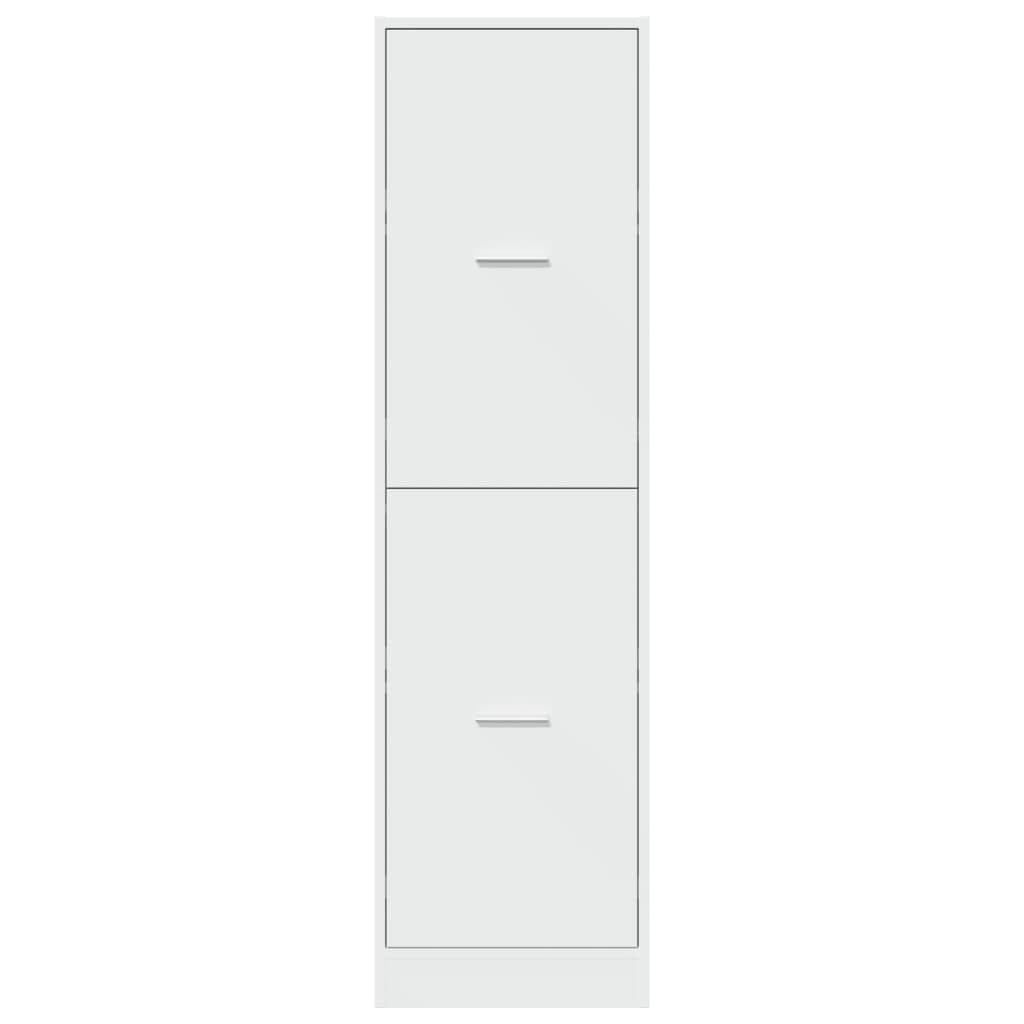 Apothekerschrank Weiß Holzwerkstoff Schlank Aufbewahrungsschrank 40x41x144,5 cm mit 4 Schubladen für Küche Bad Büro Garten