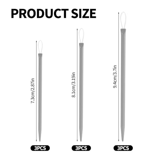 image for lasuroa 9pcs Yarn Needle, 3 Sizes Large Eye Tapestry Needle for Yarn D