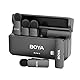 BOYA BY-V4D Mini Wireless Lavalier Mikrofon für iPhone Smartphone, 4 Clip-On Wireless Ansteckmikrofone für Videoaufnahmen Podcast Interview Streaming Vlog YouTube
