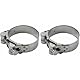 cyclingcolors 2x Auspuffschelle kompatibel mit 86-91 mm breite 24 mm Edelstahl A2 AISI304 Schalldämpfer Topfbefestigung Auspuffrohr Rohr Klemme Kollektor Verbinder Motorrad Auto Moped Roller
