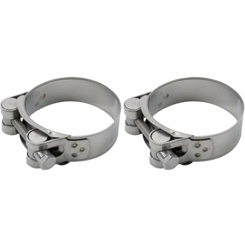 cyclingcolors 2x Abrazadera tubo escape diametro 23-25mm ancho 18mm Brida Tubo Silenciador Acero Inoxidable A2 AISI304 Colector Motocicleta Coche Ciclomotor Scooter