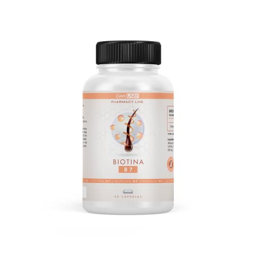 Biotina 100% Pura | Suplemento a base de Vitamina B7 | Tratamiento Anti-Caída | Aumenta el crecimiento del cabello | Fortalece las uñas | Protege la salud de la Piel | Fórmula natural | 60 Caps