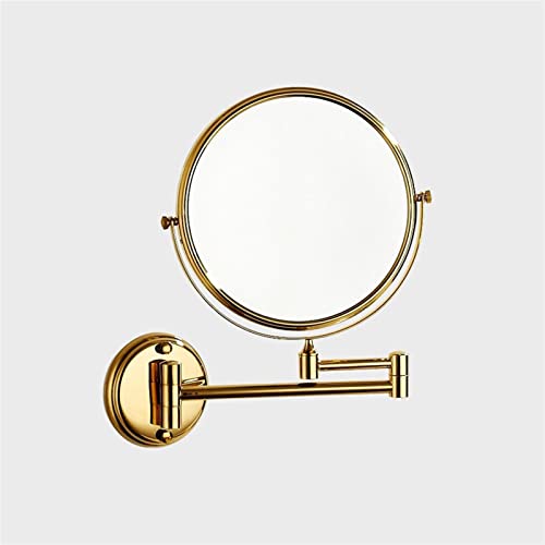 Miroir de maquillage double face doré au design de luxe mural