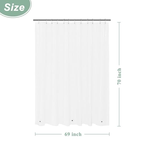 Image of Mrs Awesome Clear Shower Curtain Liner with 3 Magnets, 69x70 Premium Flexible Sturdy Plastic Shower Curtain for Bathroom Lightweight, Waterproof, Clear
