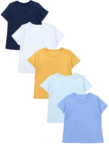 TupTam Camiseta Manga Corta para Bebé, Pack de 5, Multicolor 5, 80
