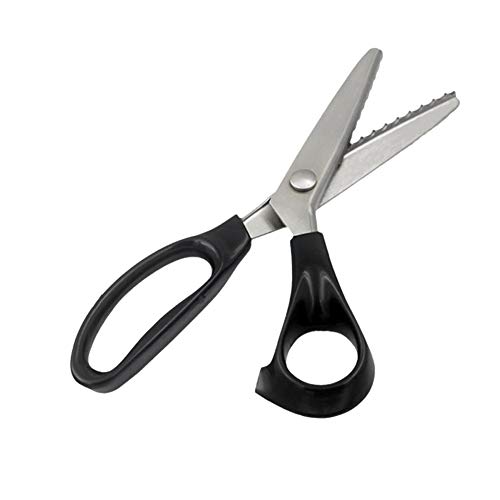 UUYYEO Stainless Steel Fabric Scissors Sewing Shears Decorative Edge Scissor for Embroidery Scalloped 5 mm