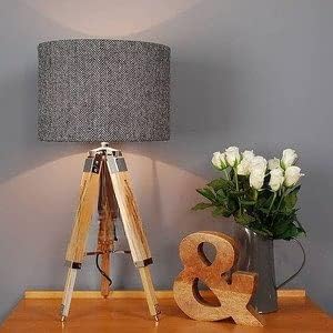 NauticalMart Vintage Designer Classic Teak Wood Tripod Table LAMP