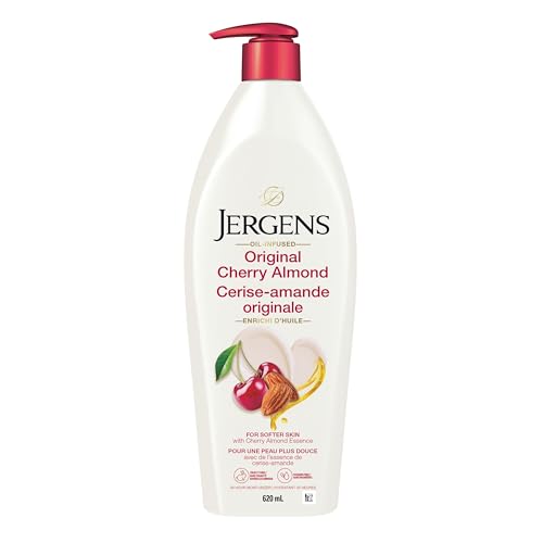 Jergens Almond Cherry Moisturizing Body Lotion for Dry Skin (620ml)