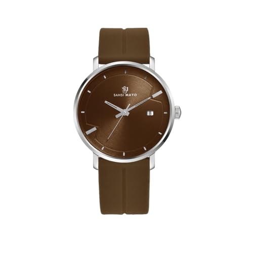 Image of Analog Watch for Men with Silicone Band | Magnetic Lock Strap | Japanese Quartz Movement | Water Resistant | Formal & Casual Wristwatch Gift