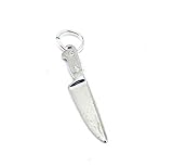 Chef Knife Charm Pendant in Sterling Silver