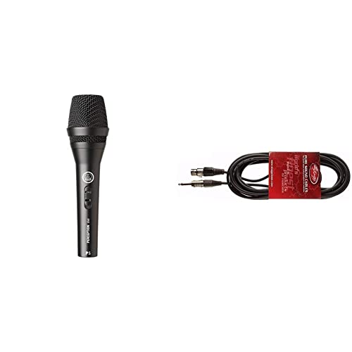 Image of AKG P5s Professional Dynamic Live Vocal Microphone With Switch & Stagg SMC3XP 3m XLR to Jack Cable - Black