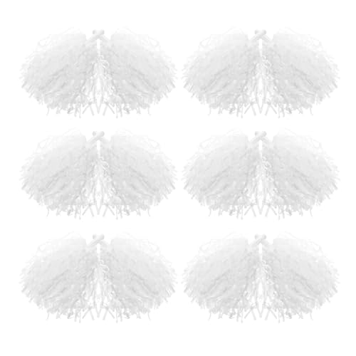 Pompons métalliques pour pom-pom blancs lot de 24 légers avec poignée