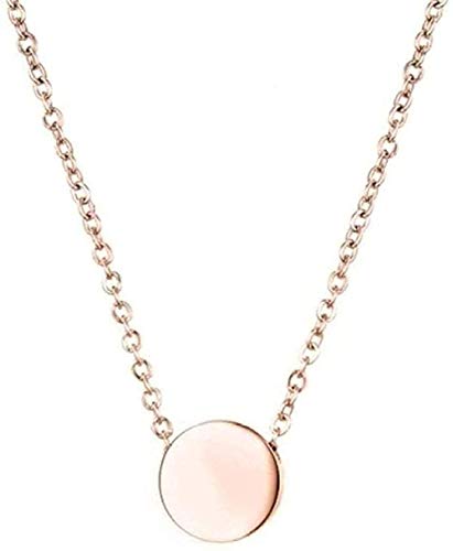 Preisvergleich Produktbild Halskette Langkettige Münze Anhänger Halsketten Edelstahl Glänzende Runde Kreis Charm Halskette Rose Halskette